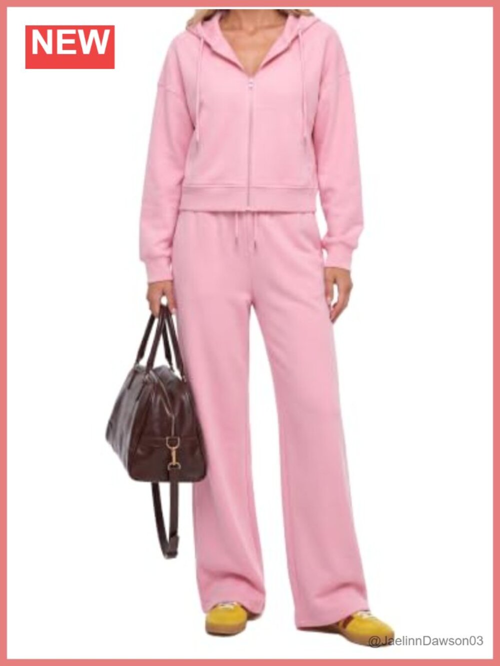 Women's 2 Piece Zip Hoodie & Wide Leg Sweatsuit Lounge Set